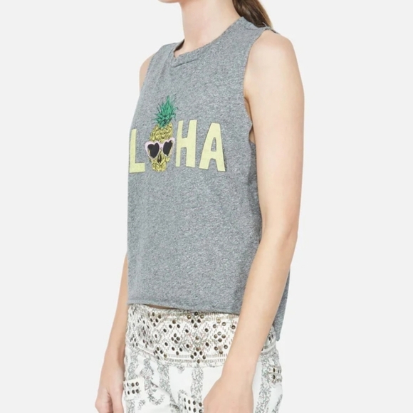 Lauren Moshi Kinzington Aloha Pineapple Muscle Tank Large - Picture 2 of 8